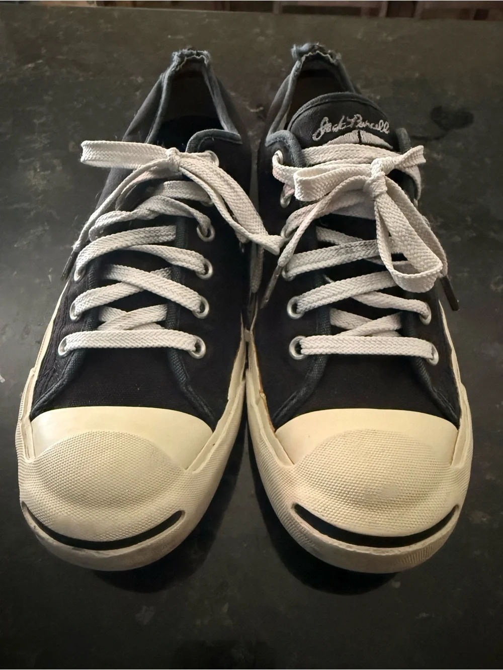 Converse Black Canvas Low-Top Sneakers with Cream Toe Caps